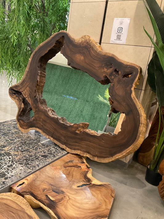 Wood frame mirror